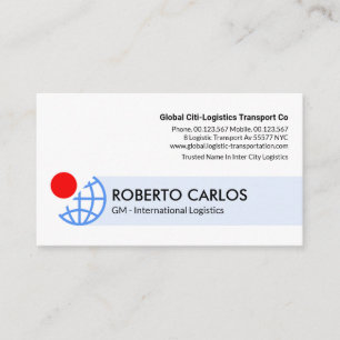 Carte De Visite Blue Globe Red Sun Satellite Logistique