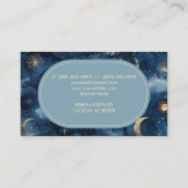 Carte De Visite Blue Gold Celestial Moon Sun Stars Personnalisé (Dos)
