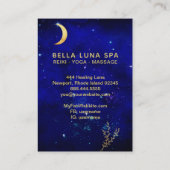Carte De Visite *~* Blue Gold Crescent Moon Branches Feuilles (Dos)