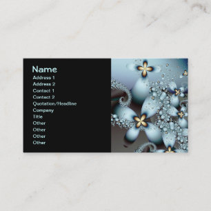Carte De Visite Blue Gold Cute Abstrait Floral