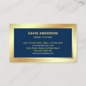 Carte De Visite Blue Gold Foil Guitare Musique enseignant Guitaris (Dos)