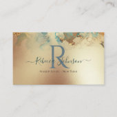 Carte De Visite Blue Gold Modern Abstrait (Devant)