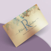 Carte De Visite Blue Gold Modern Abstrait