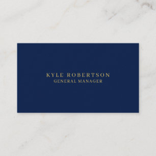 Carte De Visite Blue Gold Professional Nom tendance Premium épais