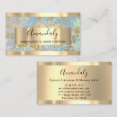 Carte De Visite Blue Golden Marble Copper Frame Event (Devant / Derrière)