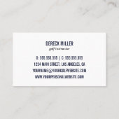 Carte De Visite Blue Golf Cup Logo Golf Professionnel ou instructe (Dos)