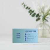 Carte De Visite Blue Gradient Minimal Logo Business Card (Debout devant)