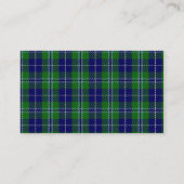 Carte De Visite Blue & Green Douglas Scottish Tartan Plaid Custom (Dos)