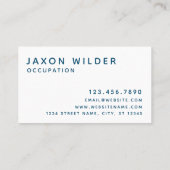 Carte De Visite Blue Green Raven Bird Silhouette Nuage minimal (Dos)