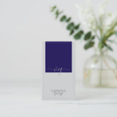 Carte De Visite Blue Grey Élégant Cute Moderne Monogramme Personna (Debout devant)