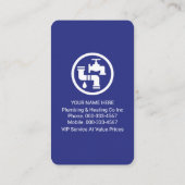 Carte De Visite Blue Grunge Plumbing Gold Tabs (Dos)
