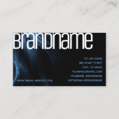 Carte De Visite Blue Hair Style moderne Cool élégant Coiffeur (Dos)