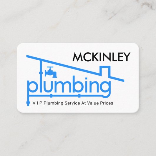 Carte De Visite Blue Home Plumbing Pipe System Plumber Repair (Devant)