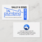 Carte De Visite Blue Home Plumbing Pipeline Plumber Service (Devant / Derrière)