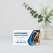 Carte De Visite Blue House Cleaning Services Bureau Cleaning Maid (Debout devant)