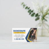 Carte De Visite Blue House Cleaning Services Bureau Cleaning Maid (Debout devant)