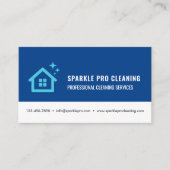 Carte De Visite Blue House Cleaning Services Logo Moderne (Devant)
