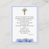Carte De Visite Blue Hydrangeas Flowers Memorial Psalm Prayer Card (Dos)