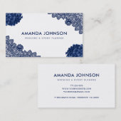 Carte De Visite Blue Lace Hydrangea Floral Mariage Planificateur d (Devant / Derrière)