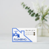 Carte De Visite Blue Leaking Faucet Rooftop Building Frame (Debout devant)