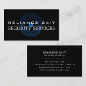 Carte De Visite Blue Lens, Service de sécurité (Devant / Derrière)