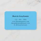 Carte De Visite Blue Light Disk Jockey Tourne-disque Party (Dos)