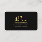 Carte De Visite Blue Lightning Gold Electricien (Dos)
