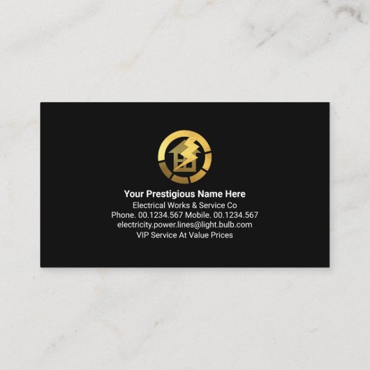 Carte De Visite Blue Lightning Powers Gold Home (Dos)