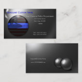 Carte De Visite Blue Line mince - boules de salutation d'acier (Devant / Derrière)