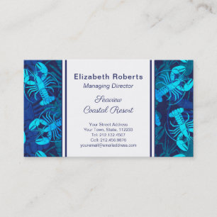 Carte De Visite Blue Lobster Seafood Restaurant ou Coastal Resort