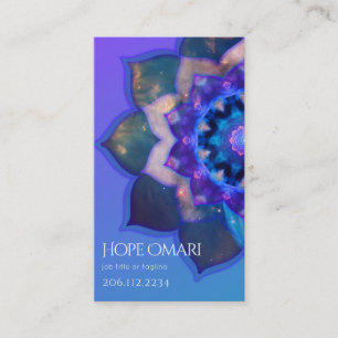 Carte De Visite Blue Lotus Mandala
