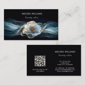 Carte De Visite Blue Luxury Flower