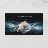Carte De Visite Blue Luxury Flower (Devant)