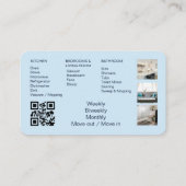 Carte De Visite Blue Maid House Cleaning QR Code Professional (Dos)