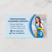 Carte De Visite Blue Maid House Cleaning Services Janitorial Clean (Dos)