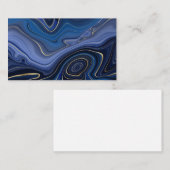 Carte De Visite Blue Malachite Golden Accents Luxury Chic Gemstone (Devant / Derrière)