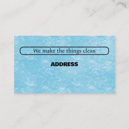 Carte De Visite Blue Marble Cleaning Service (Dos)