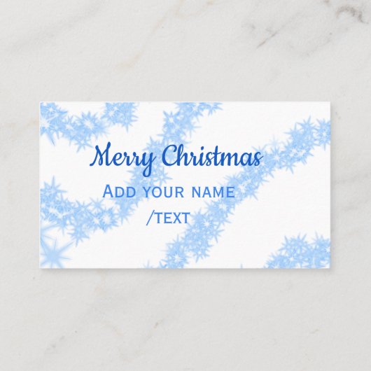 Carte De Visite Blue merry noël scintillant lignes de parties scin (Dos)