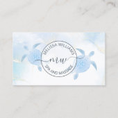 Carte De Visite Blue Metallic Tribal Turtles Logo (Devant)