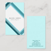 Carte De Visite Blue minimal modern geometric retro (Devant / Derrière)