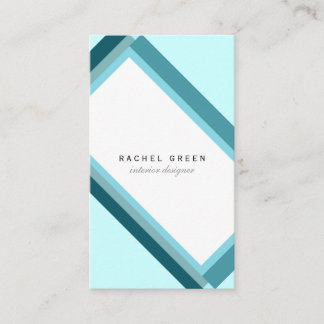 Carte De Visite Blue minimal modern geometric retro