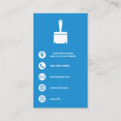 Carte De Visite Blue Minimalist Painting Services Business Card (Dos)