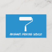 Carte De Visite Blue Minimalist Painting Services Business Card (Devant)