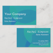 Carte De Visite Blue Modern & Professional (Devant / Derrière)