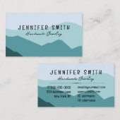 Carte De Visite Blue Mountain Simple Moderne Élégant (Devant / Derrière)