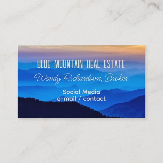 Carte De Visite Blue Mountain View Services professionnels (Devant)