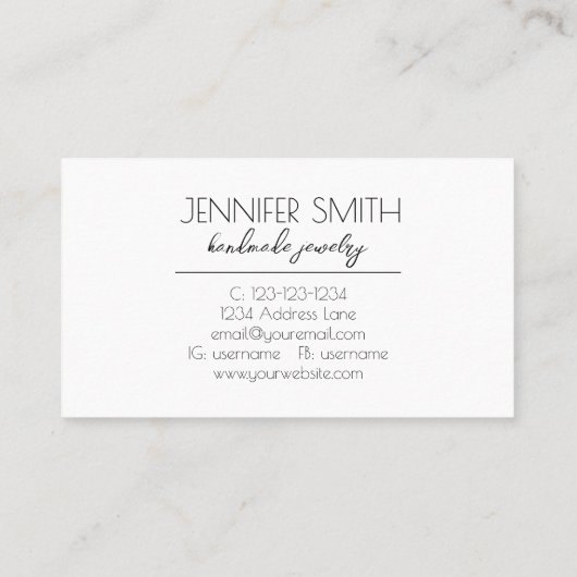 Carte De Visite Blue Mountains Simple Moderne (Dos)