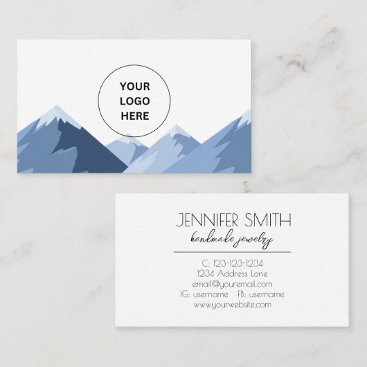 Carte De Visite Blue Mountains Simple Moderne (Devant / Derrière)