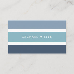 Carte De Visite Blue nautical stripes modern smart masculine