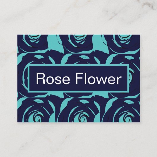 Carte De Visite Blue Navy Rose Flower (Devant)